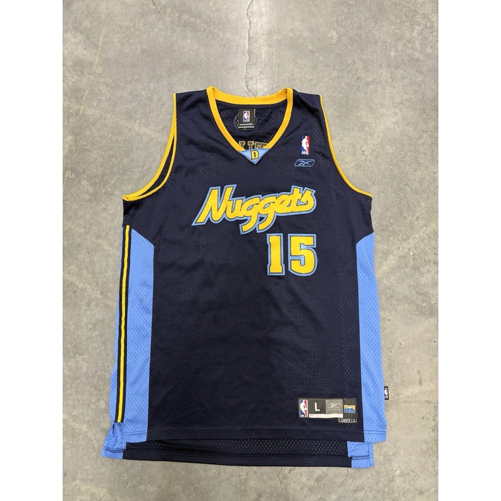 Vintage Reebok Denver Nuggets Carmelo Anthony #15 Jersey Blue Size Large